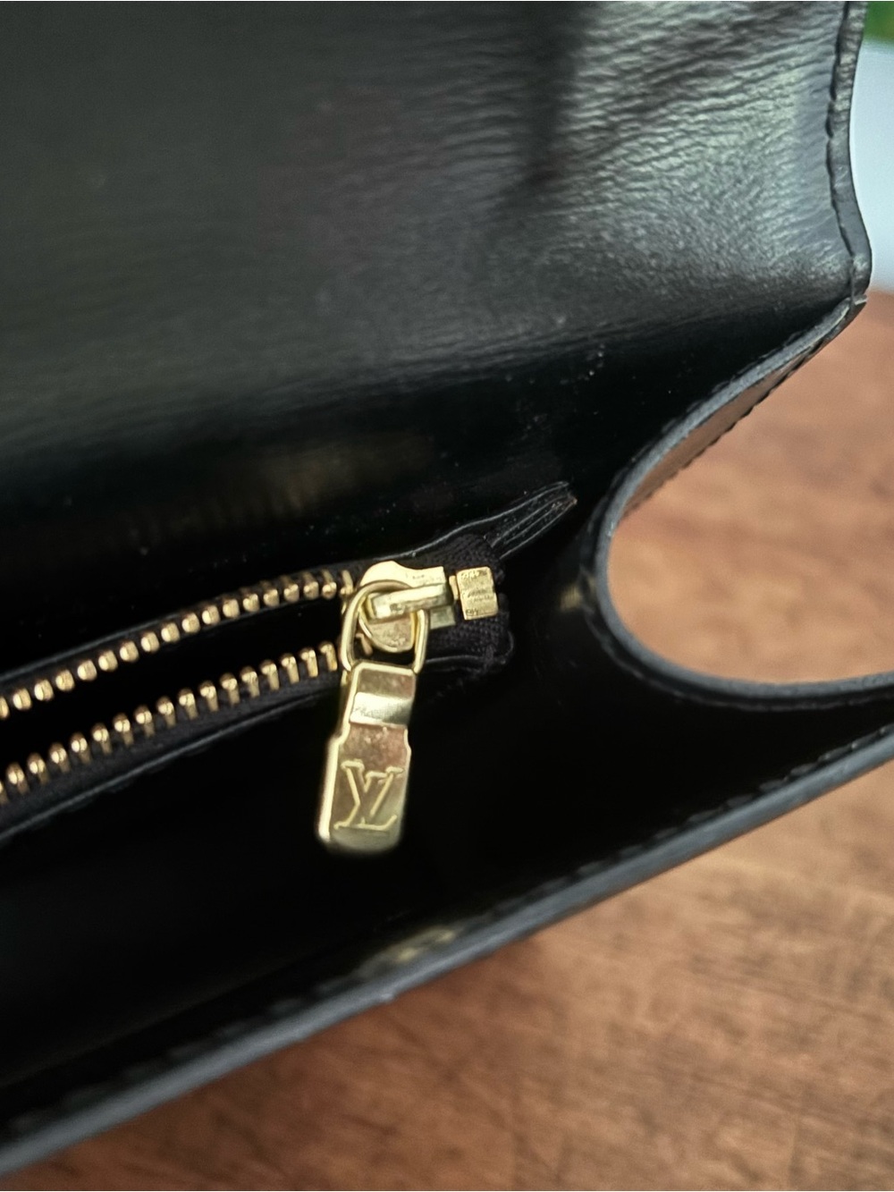 Authentic Louis Vuitton Black Epi Leather Malesherbes Handbag with brass hdwre - Picture 12 of 16